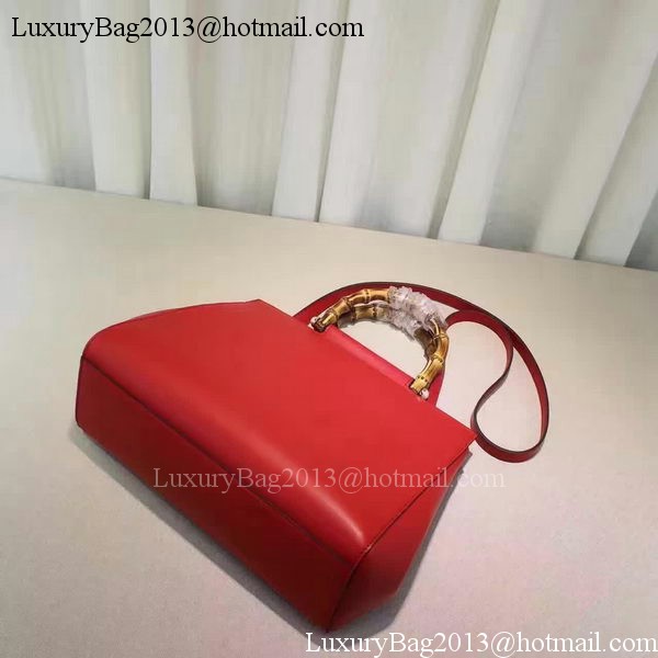 Gucci Nymphaea Leather Top Handle Bag 453766 Red