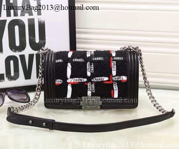 Boy Chanel Flap Shoulder Bag Fabric A74735 Black