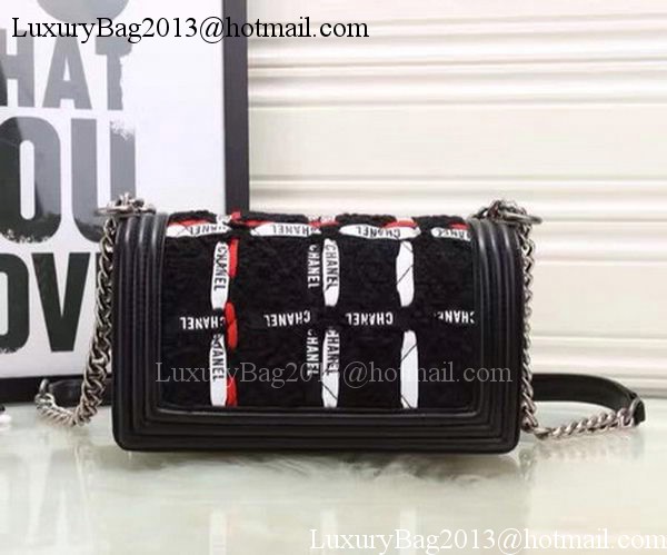 Boy Chanel Flap Shoulder Bag Fabric A74735 Black