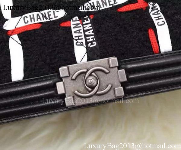 Boy Chanel Flap Shoulder Bag Fabric A74735 Black