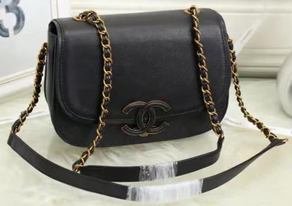 Chanel Flap Shoulder Bag Calfskin Leather A94795 Black