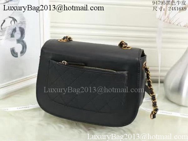 Chanel Flap Shoulder Bag Calfskin Leather A94795 Black