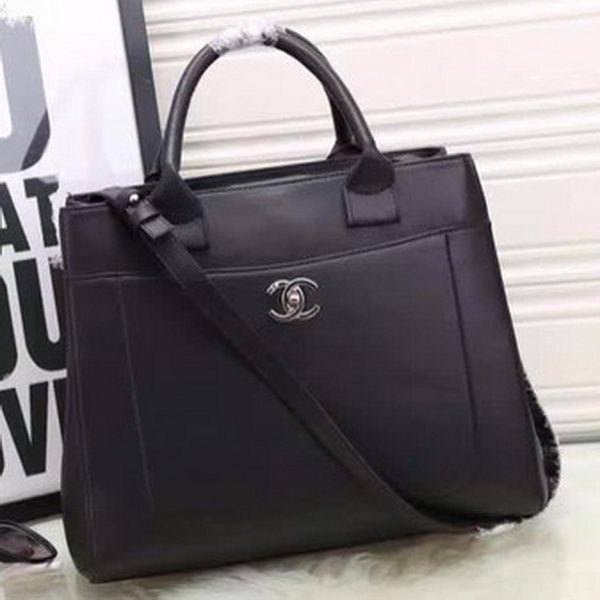 Chanel Tote Bag Calfskin Leather A6573 Black