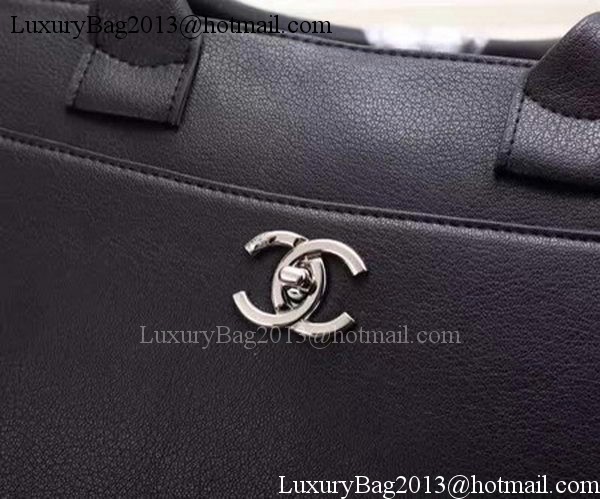 Chanel Tote Bag Calfskin Leather A6573 Black