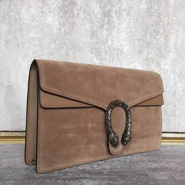 Gucci Dionysus Suede Leather Clutches 415155 Camel