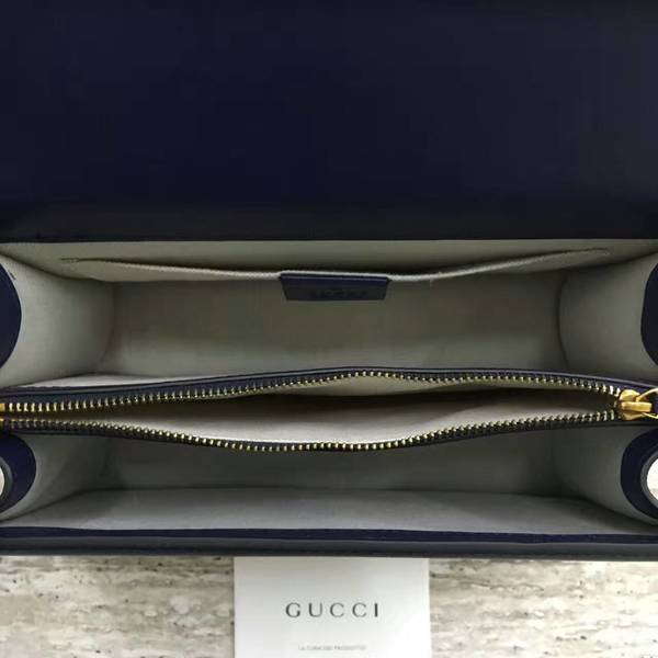 Gucci Now Bamboo Smooth Leather Top Handle Bag 448075 Blue&Green&Red