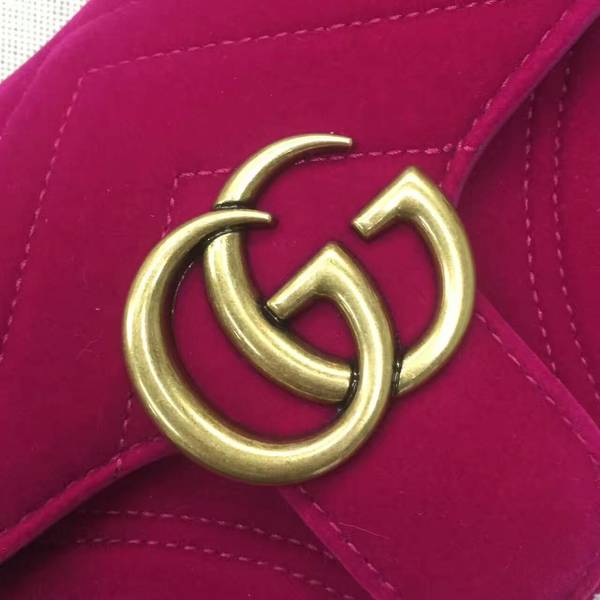 Gucci GG Marmont Suede Leather Mini Shoulder Bag 446744 Wine