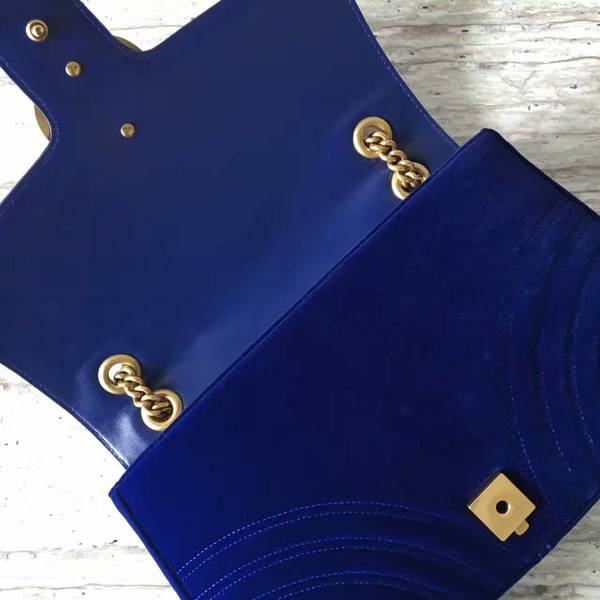 Gucci GG Suede Leather Shoulder Bag 443496 Dark Blue