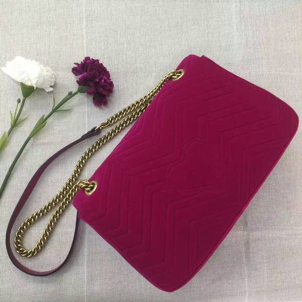 Gucci GG Suede Leather Shoulder Bag 443496 Wine