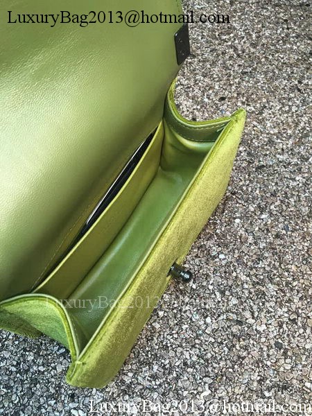 Boy Chanel Flap Shoulder Bag Original Velvet Leather A67085 Green