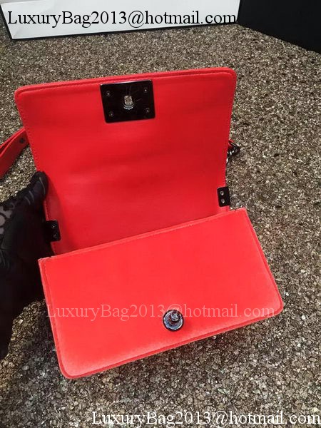 Boy Chanel Flap Shoulder Bag Original Velvet Leather A67085 Orange