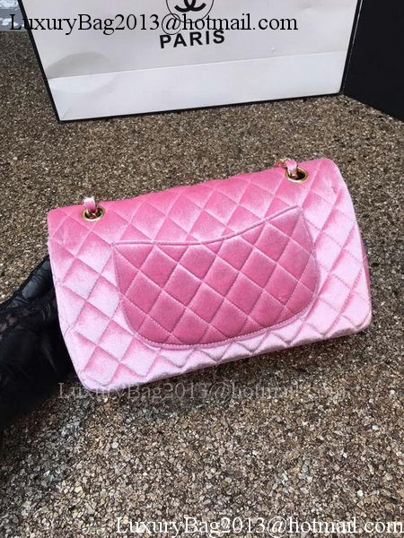 Chanel 2.55 Series Flap Bags Original Pink Velvet Leather A1112 Gold