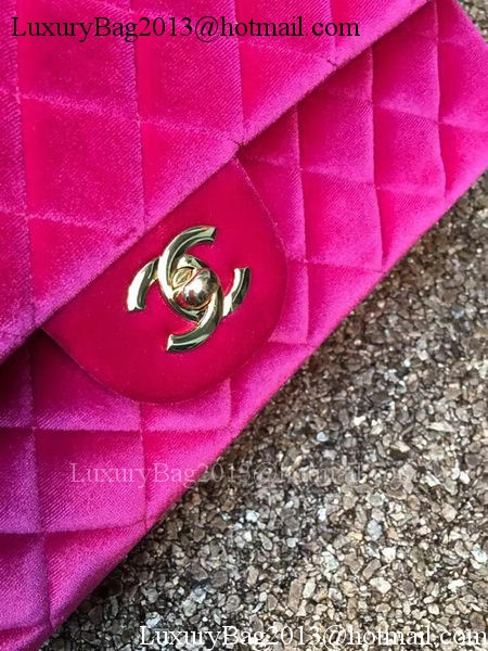 Chanel 2.55 Series Flap Bags Original Rose Velvet Leather A1112 Gold