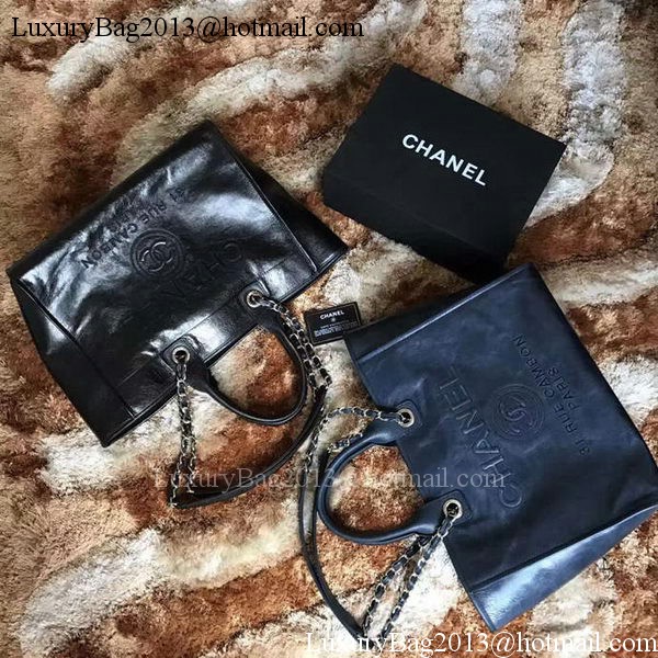 Chanel Tote Shopping Bag Original Leather A68046 Black