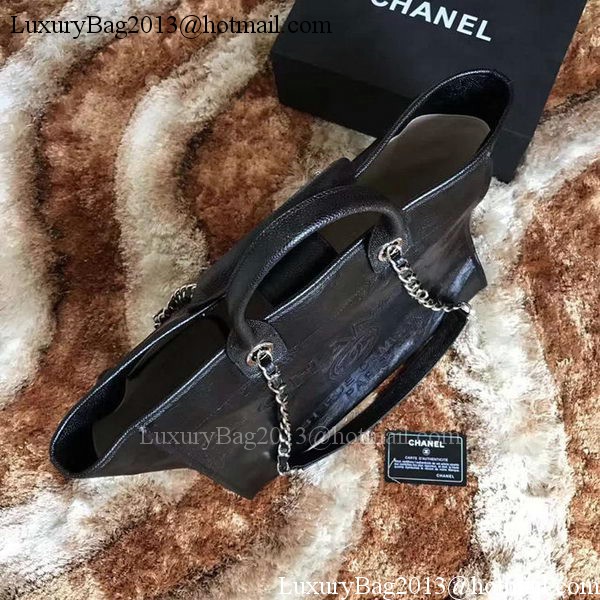 Chanel Tote Shopping Bag Original Leather A68046 Black