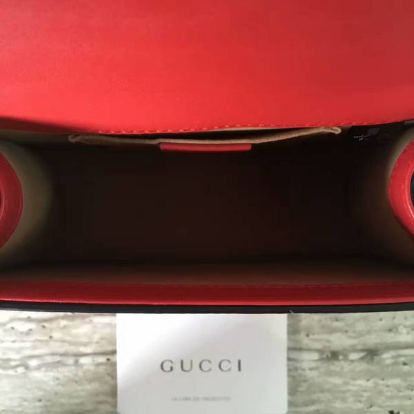 Gucci Sylvie Cowhide Leather Shoulder Bag 470270 Red