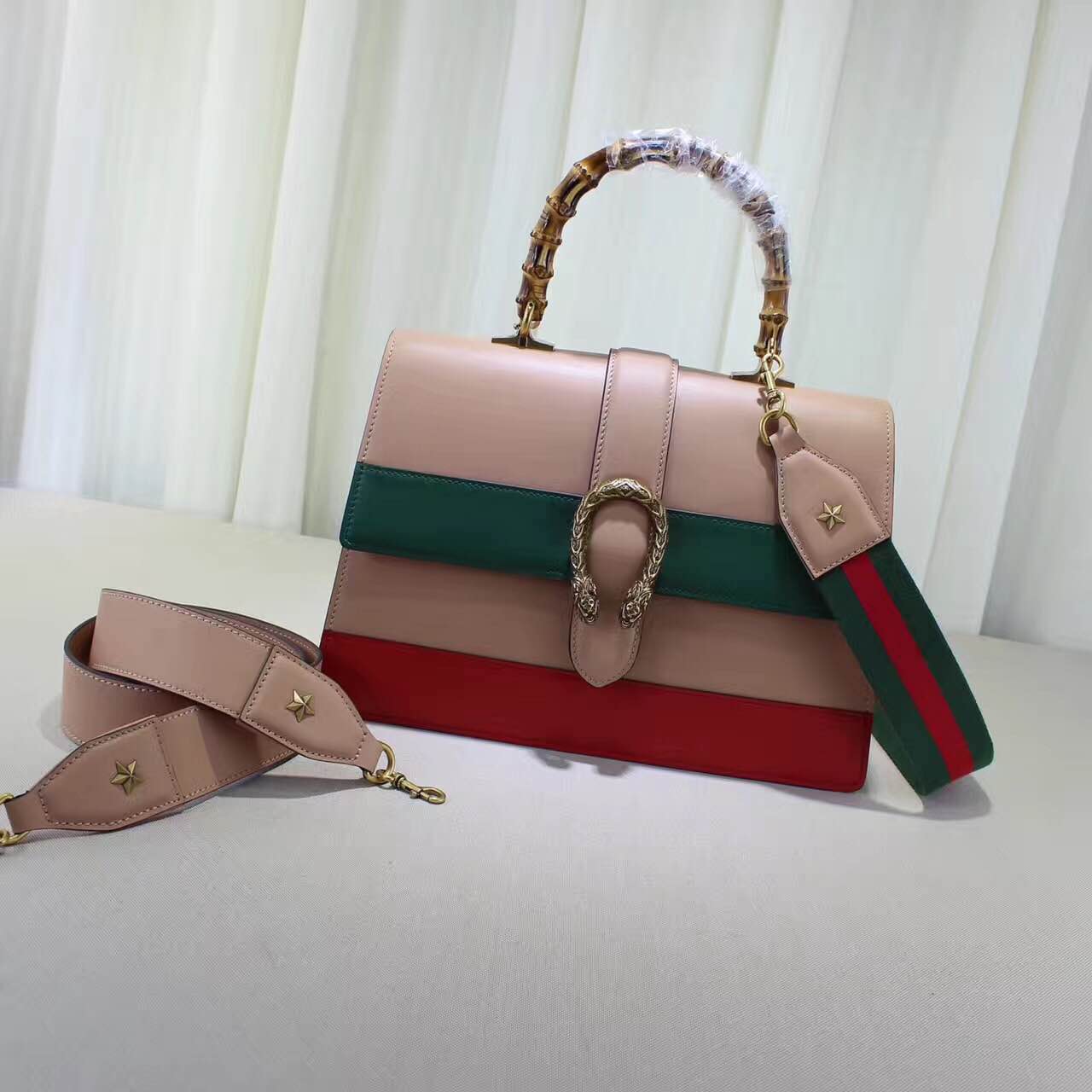 Gucci Bamboo Smooth Leather Top Handle Bag 17410