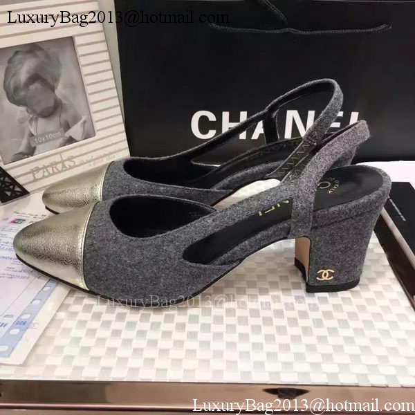 Chanel 60mm Leather Pump CH2077 Grey