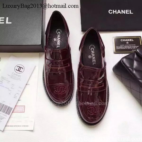 Chanel Casual Shoes Leather CH2062 Wine