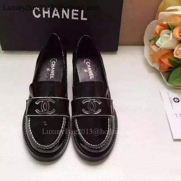 Chanel Casual Shoes Leather CH2065 Black