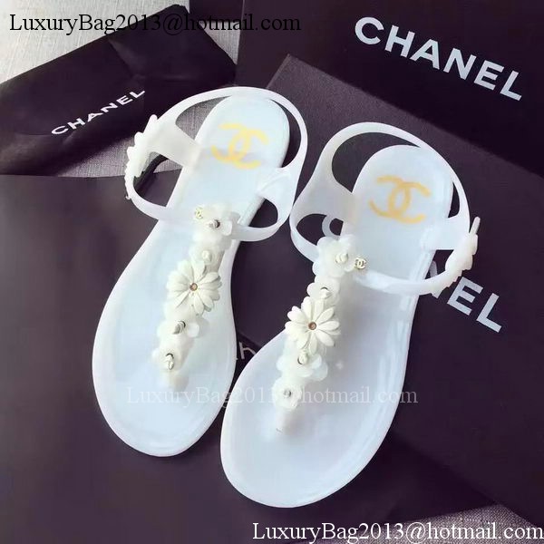 Chanel Leather Sandal CH2067 White