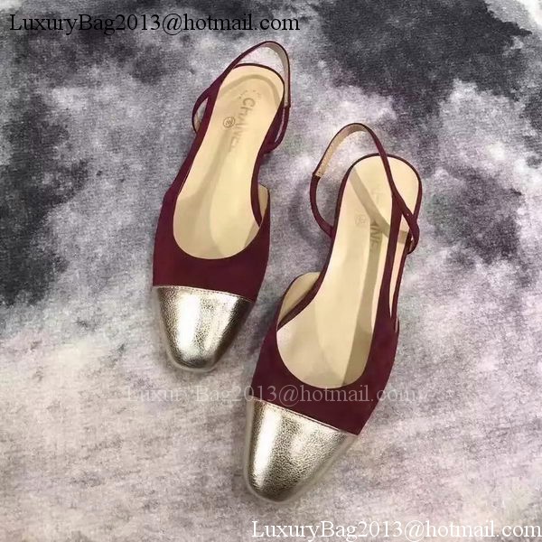 Chanel Leather Sandal CH2069 Wine