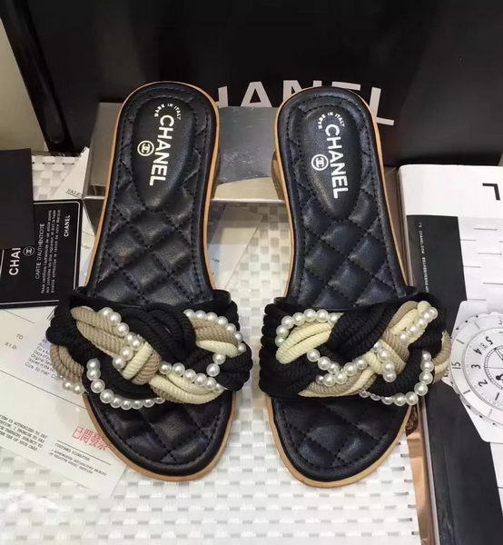 Chanel Slipper Leather CH2073 Black