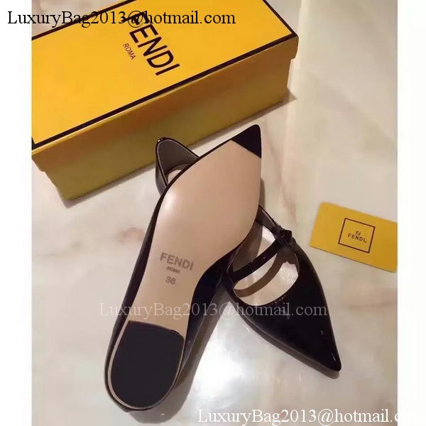 Fendi Patent Leather Ballerina FD174 Black