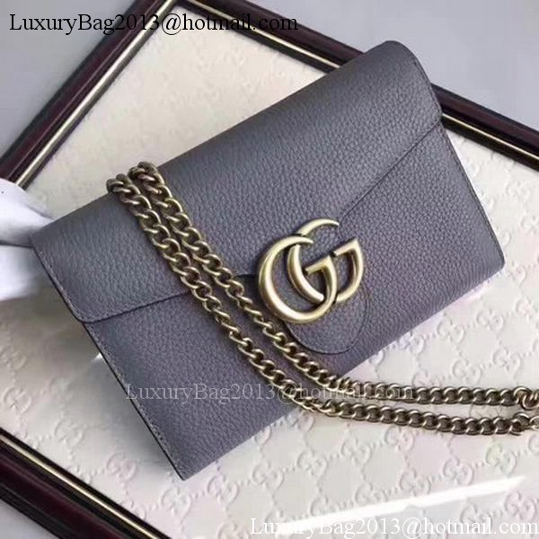 Gucci GG Marmont Leather mini Chain Bag 401232 Grey