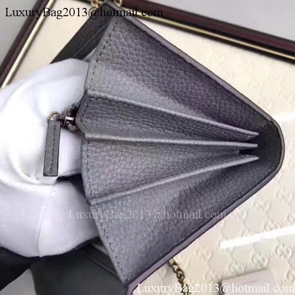 Gucci GG Marmont Leather mini Chain Bag 401232 Grey