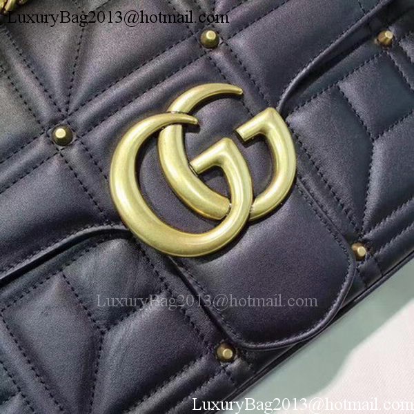 Gucci GG Marmont Mmatelasse Shoulder Bag 443496 Black