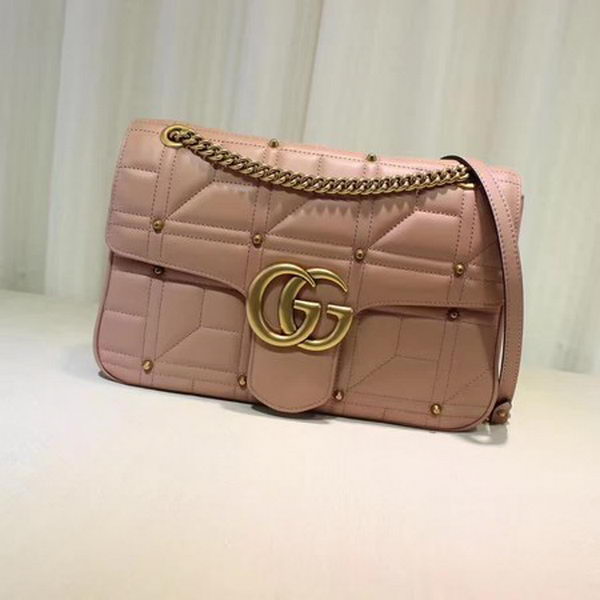 Gucci GG Marmont Mmatelasse Shoulder Bag 443496 Pink