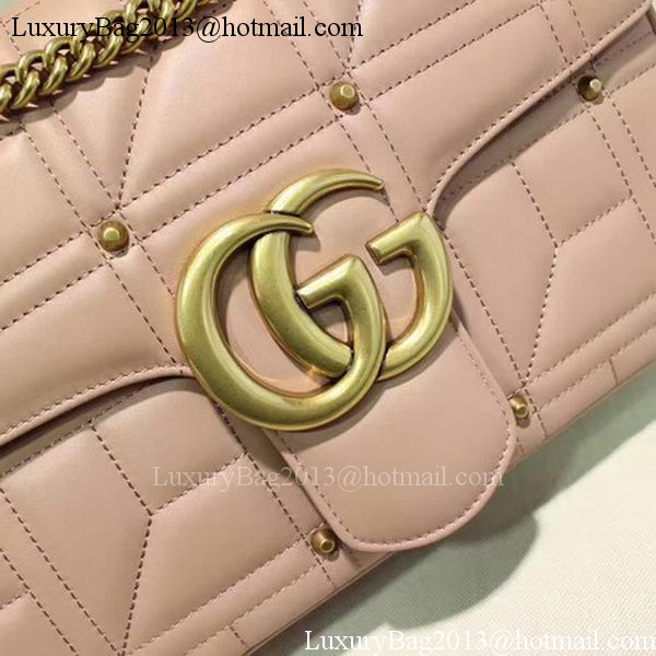 Gucci GG Marmont Mmatelasse Shoulder Bag 443496 Pink