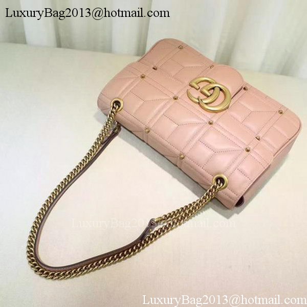 Gucci GG Marmont Mmatelasse Shoulder Bag 443496 Pink