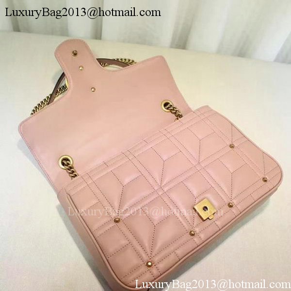 Gucci GG Marmont Mmatelasse Shoulder Bag 443496 Pink