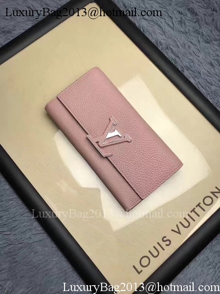 Louis Vuitton Calfskin Leather CAPUCINES WALLET M61249 Pink