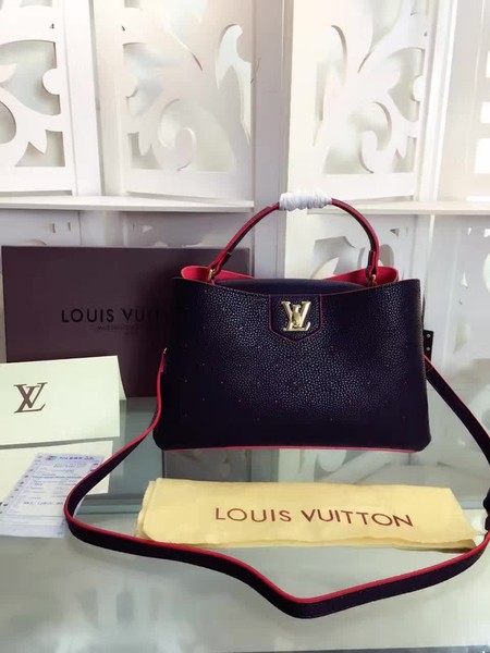 Louis Vuitton Monogram Leather Tote Bag M42126 Black