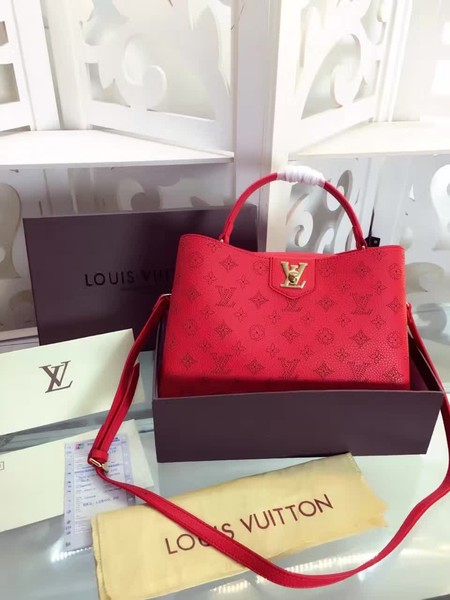 Louis Vuitton Monogram Leather Tote Bag M42126 Red