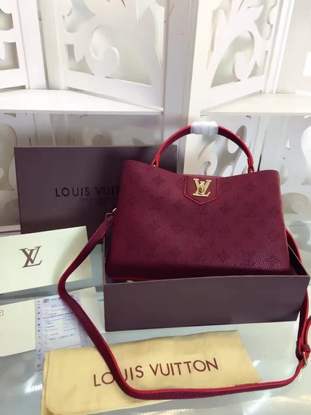 Louis Vuitton Monogram Leather Tote Bag M42126 Wine