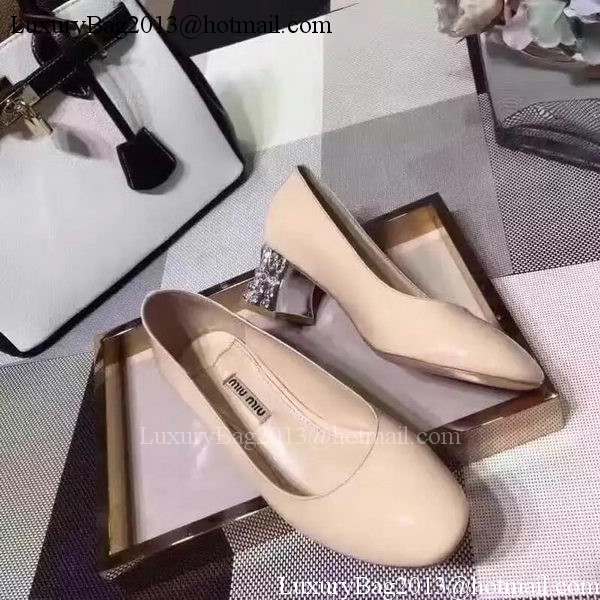 miu miu Leather 50mm Pump MM548 Apricot