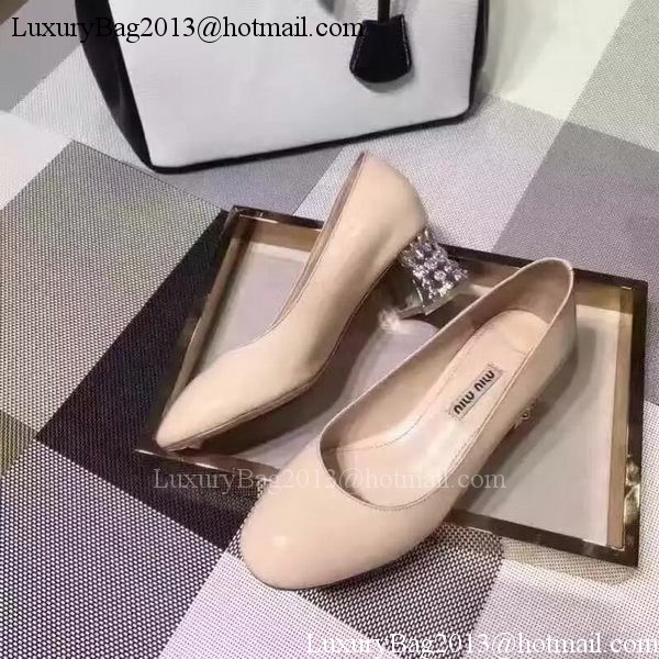 miu miu Leather 50mm Pump MM548 Apricot