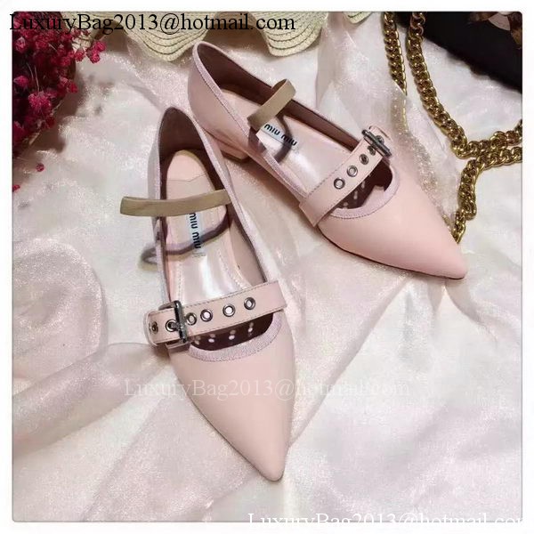 miu miu Leather Ballerina MM544 Apricot