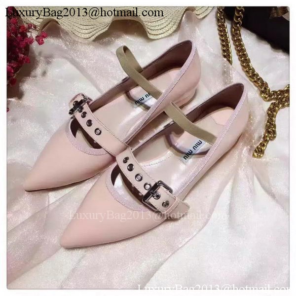 miu miu Leather Ballerina MM544 Apricot