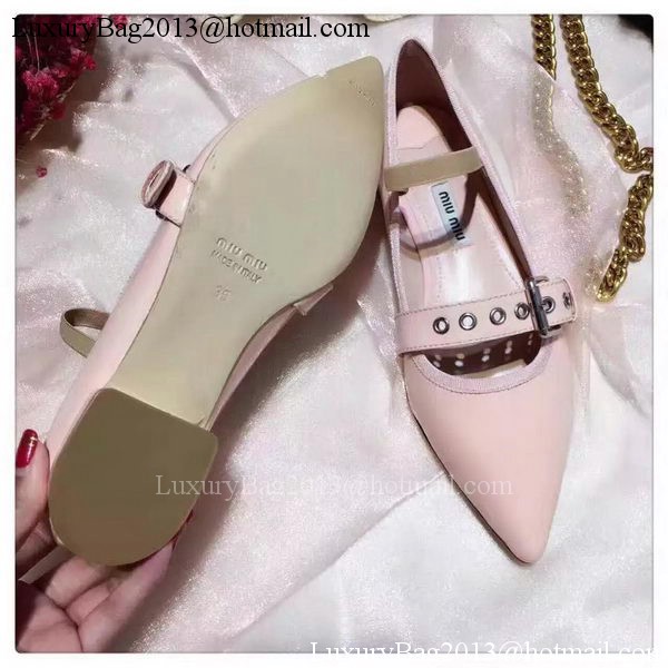 miu miu Leather Ballerina MM544 Apricot