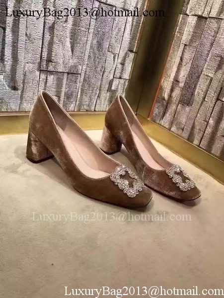 miu miu Suede Leather 60mm Pump MM547 Brown