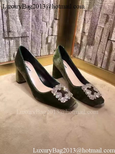 miu miu Suede Leather 60mm Pump MM547 Green