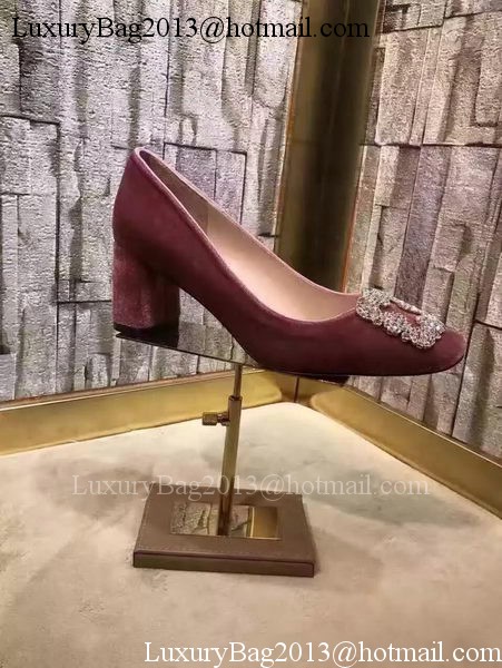 miu miu Suede Leather 60mm Pump MM547 Wine