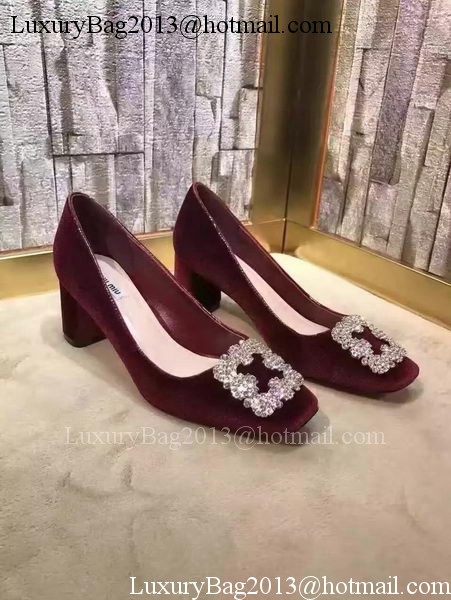 miu miu Suede Leather 60mm Pump MM547 Wine