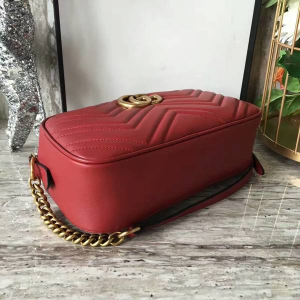 Gucci GG Marmont Matelasse Shoulder Bag 447632A Red