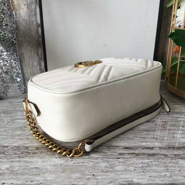 Gucci GG Marmont Matelasse Shoulder Bag 447632A White